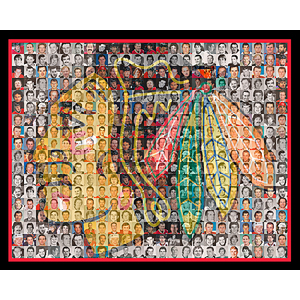 Chicago Blackhawks Photo Mosaic Print Art, 11x14" Framed by David Addario