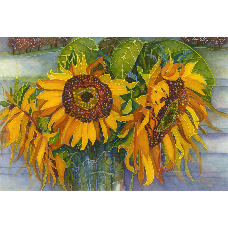 "Sunflowers Just Picked" (36 x 26" Original sold) See Edition for sizes by Anne Hanley