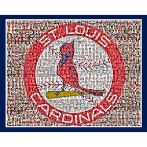 St. Louis Cardinals Photo Mosaic Print, Created Using Over 200 Past & Present Players.  by David Addario
