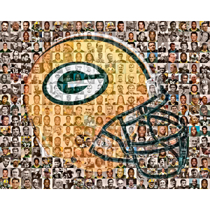 Green Bay Packers Photo Mosaic Print Art Created Using over 150 Past & Present Players by David Addario