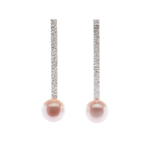 Natural Pearl and Fine Silver Earrings by Diana Widman