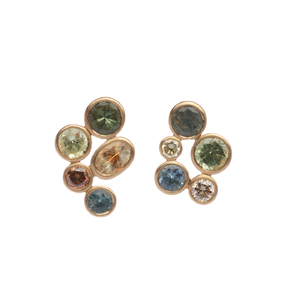 Sapphire Cluster Earrings by Diana Widman