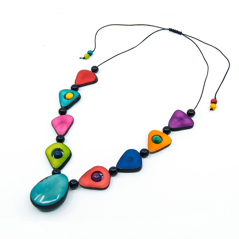 Colorful Cecelia Tagua Necklace by Ande Axelrod