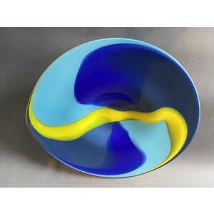 Platter in Blues and Yellows by James Wilbat