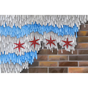 Chicago Flag- giclee print on stretched canvas by Peter Thaddeus
