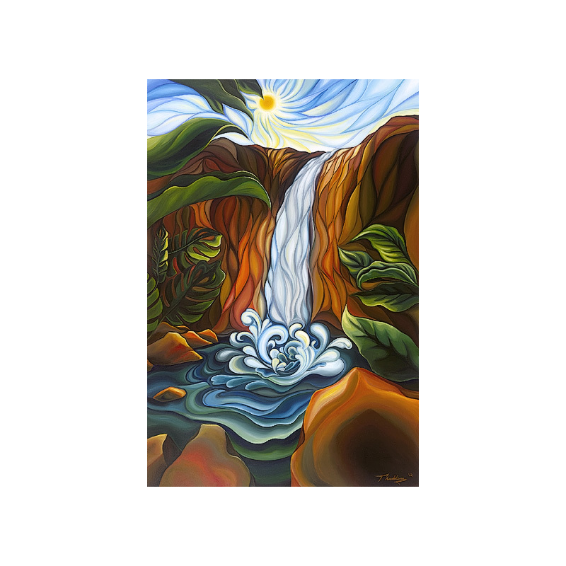 Waterfall- giclee print on stretched canvas by Peter Thaddeus