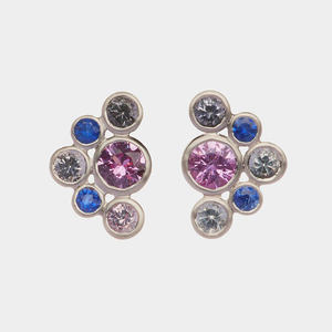 Sapphire Crescent Earrings by Diana Widman