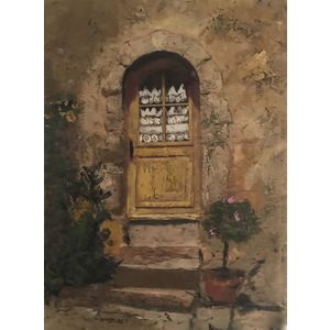 Yellow Door  9X12 by Annie Glotzbach