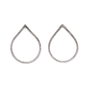 Fine Silver Pear Earrings by Diana Widman