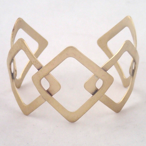 Brass Five Diamond Cuff Bracelet by Lauren Mullaney