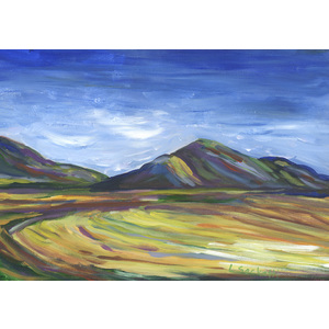 Wheat Fields along the Garden Route.  11" x 14" giclee limited edition print by Linda Sacketti