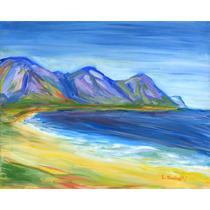 At the Beach, South Africa.  11" x 14", giclee, limited edition by Linda Sacketti
