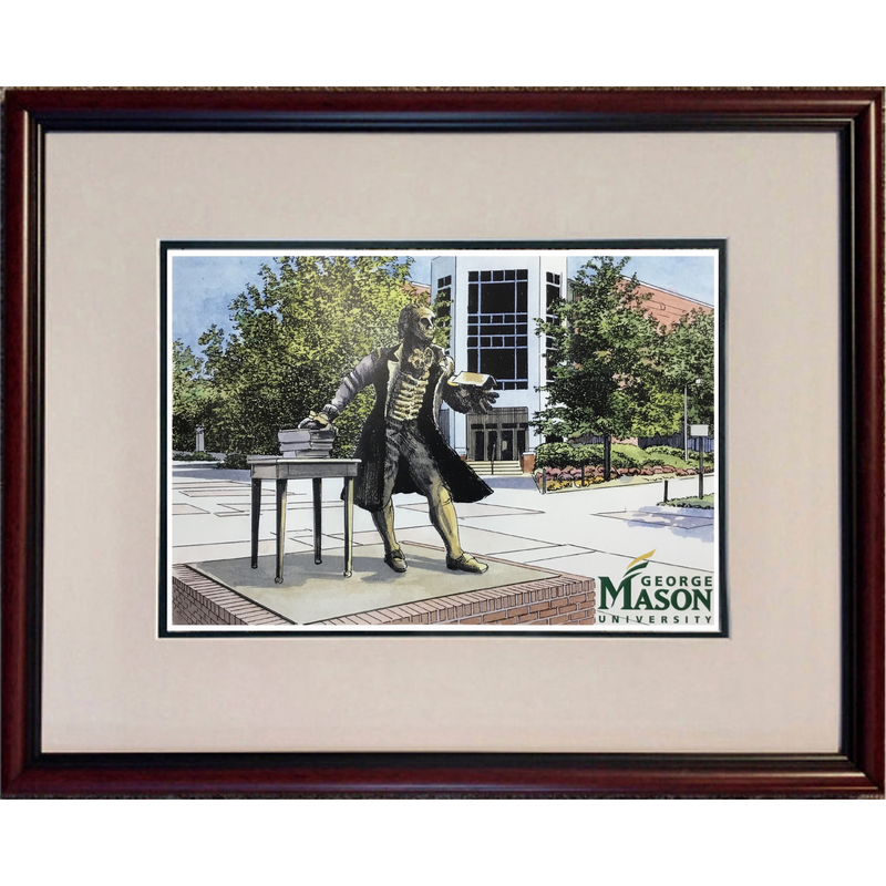 George Mason University LIMITED EDITION Pen and Ink and Watercolor Art Print by John Stoeckley by John Stoeckley