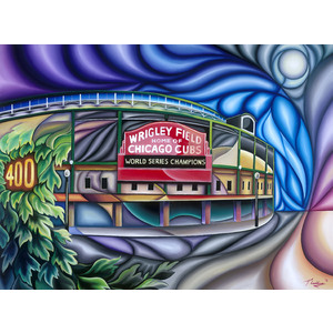 Wrigley Field- giclee print on stretched canvas by Peter Thaddeus