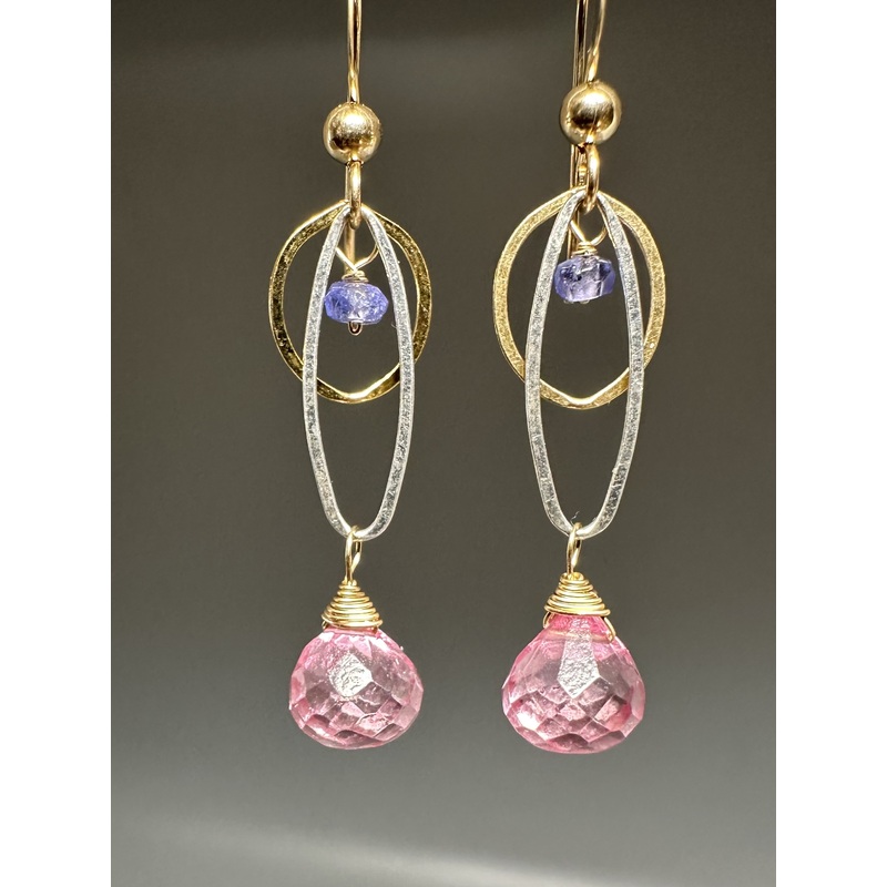 Pink Quartz Earrings by Candace Marsella