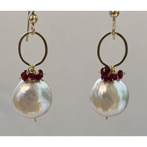 Pearl Ruby Earrings  by Candace Marsella
