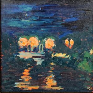 Fox River Nocturne  12x12 SOLD by Tom Smith