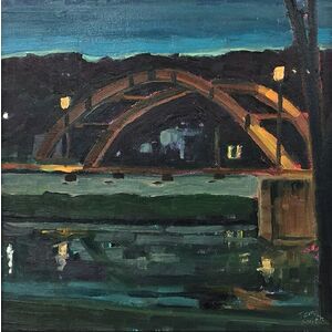 Night-Time Crossing  12x12 by Tom Smith