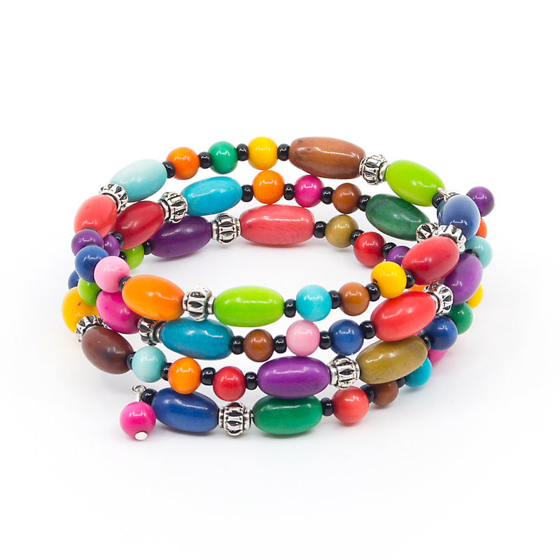 Circles Tagua Bracelet Multicolor 