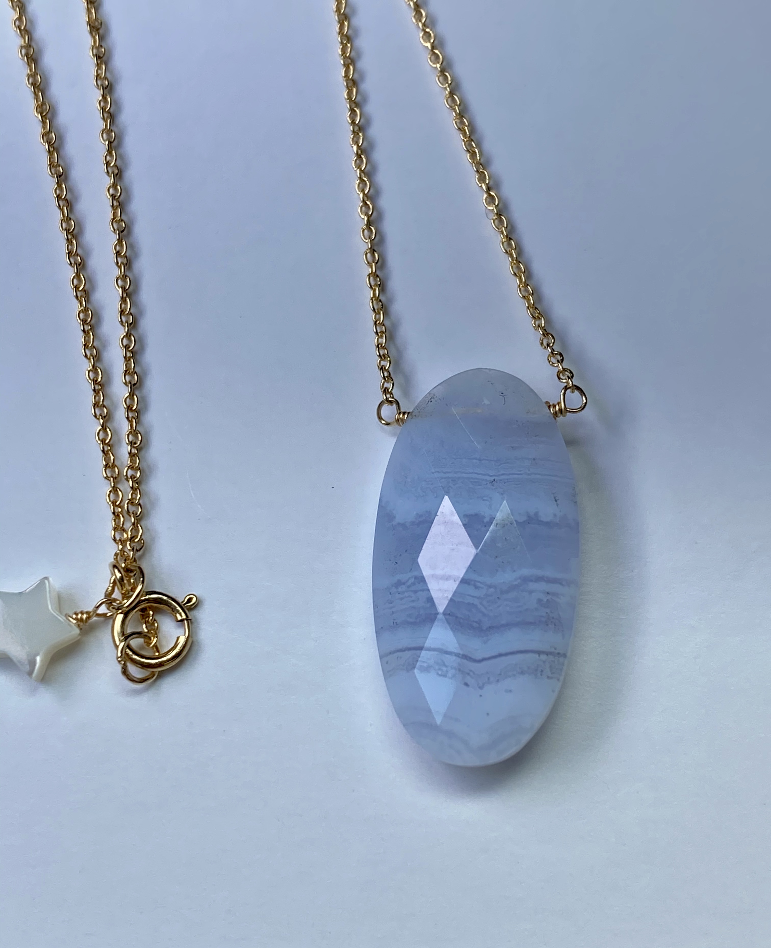 Healing Blue Lace Agate Pendant Layered Chains – StyleAura®
