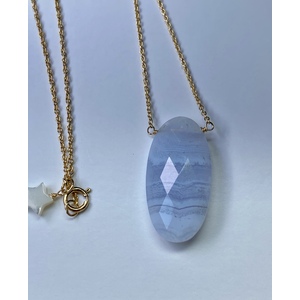 Blue Lace Agate Necklace  by Candace Marsella