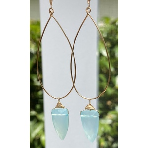 Blue Crysoprase Earrings  by Candace Marsella