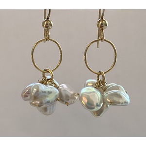 Keshi pearl cluster Earrings by Candace Marsella