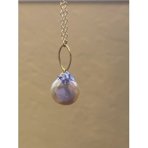 Freshwater Pearl Tanzanite Necklace  by Candace Marsella