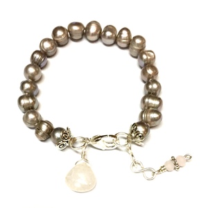 Bracelet Hand-Knotted Genuine Fresh Water Pearls by Laura Nigro