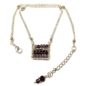 Necklace Silver Chain with Handcrafted Pendant Purple by Laura Nigro
