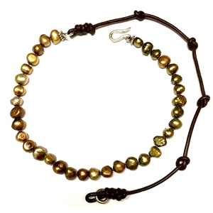 Necklace Hand-Knotted Genuine Fresh Water Pearls by Laura Nigro