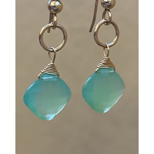 Pair of Chalcedony Earrings by Candace Marsella