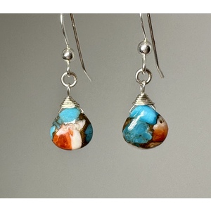Mini Turquoise Oyster Shell Earrings by Candace Marsella