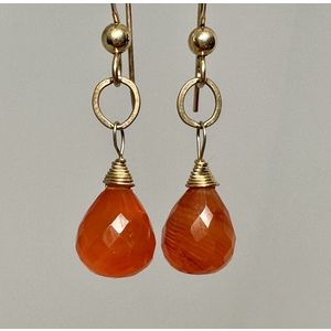 Orange Carnelian Earrings by Candace Marsella