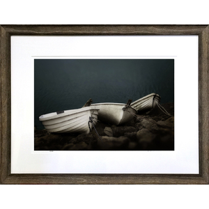 Three Boats 60" x 44" Framed $2595 by Steve Wewerka
