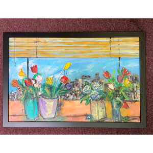 Flowers on Window Sill by Bob Leopold