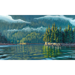 Morning Mist Drifting Through the Trees Lim-Edition on Canvas by Grant Pecoff