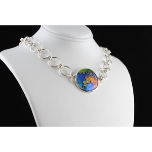 Abstract Circle Cloisonne Enamel Necklace by Tonya Butcher