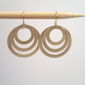 Brass three rings earrings by Lauren Mullaney