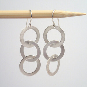 small silver Triplet earrings by Lauren Mullaney