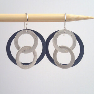 Silver and Oxidized Super 8 earrings by Lauren Mullaney