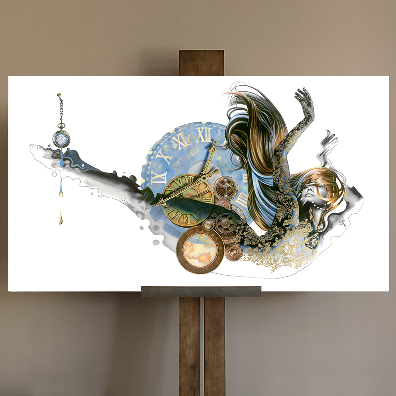 My time 60"x34" Embellished canvas print, limited edition by Karina Llergo
