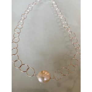 Sterling Pearl Circle Necklace by Candace Marsella