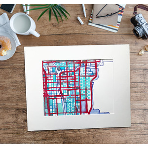 Chicago Loop - Original Drawing (in blue) by Jennifer Carland