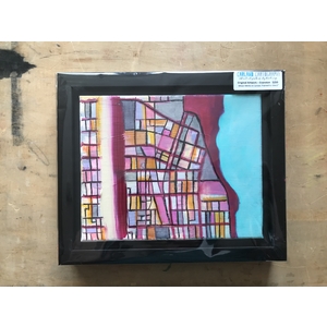 Downtown Evanston - Original Drawing on 8x10" Canvas  by Jennifer Carland
