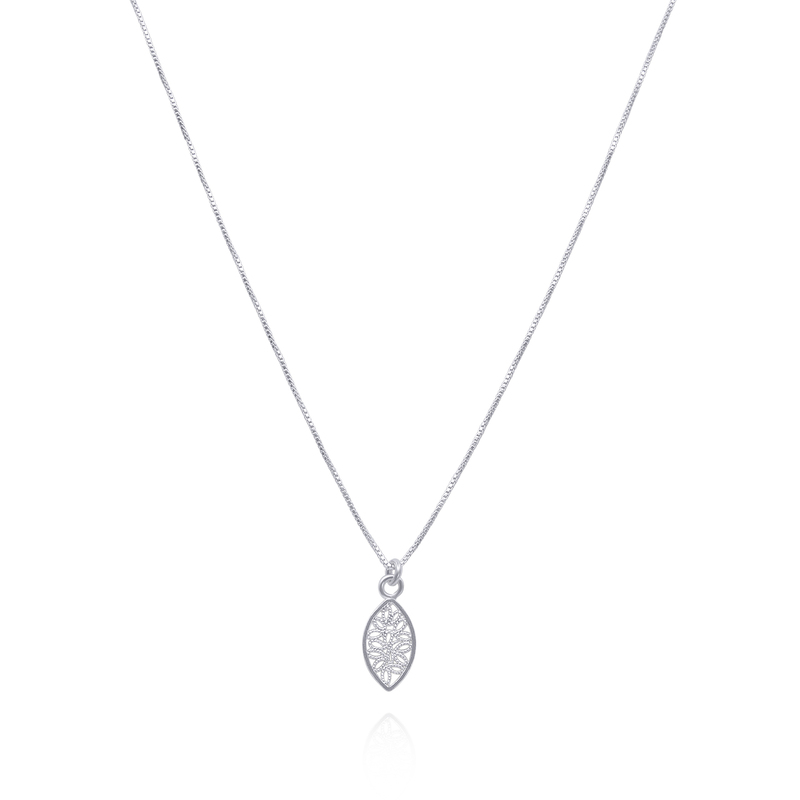 JOSEPHINE SMALL PENDANT NECKLACE FILIGREE SILVER by Liliana Olmos