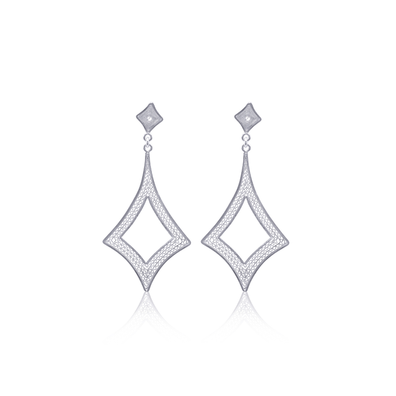 CLAIRE MEDIUM EARRINGS FILIGREE SILVER  by Liliana Olmos