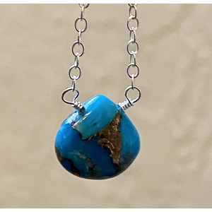 Blue Turquoise Necklace by Candace Marsella