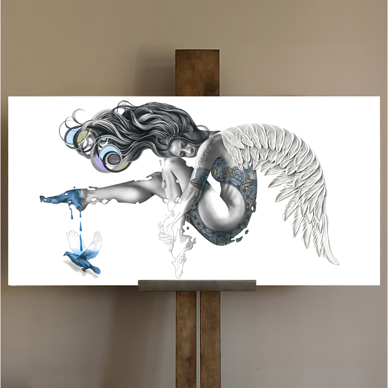 Free your spirit 60"x30" Embellished canvas print, limited edition by Karina Llergo