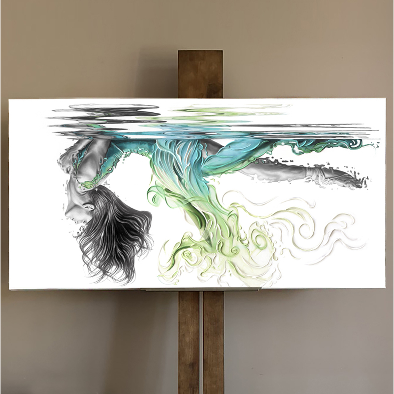 Peace 60"x30" Embellished canvas print, limited edition by Karina Llergo